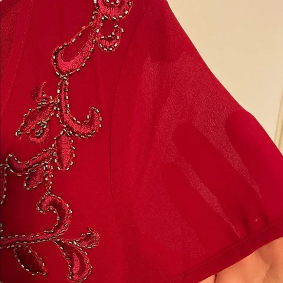 Francesca's Collections Red Embroidered Dress - Picture 10 of 10